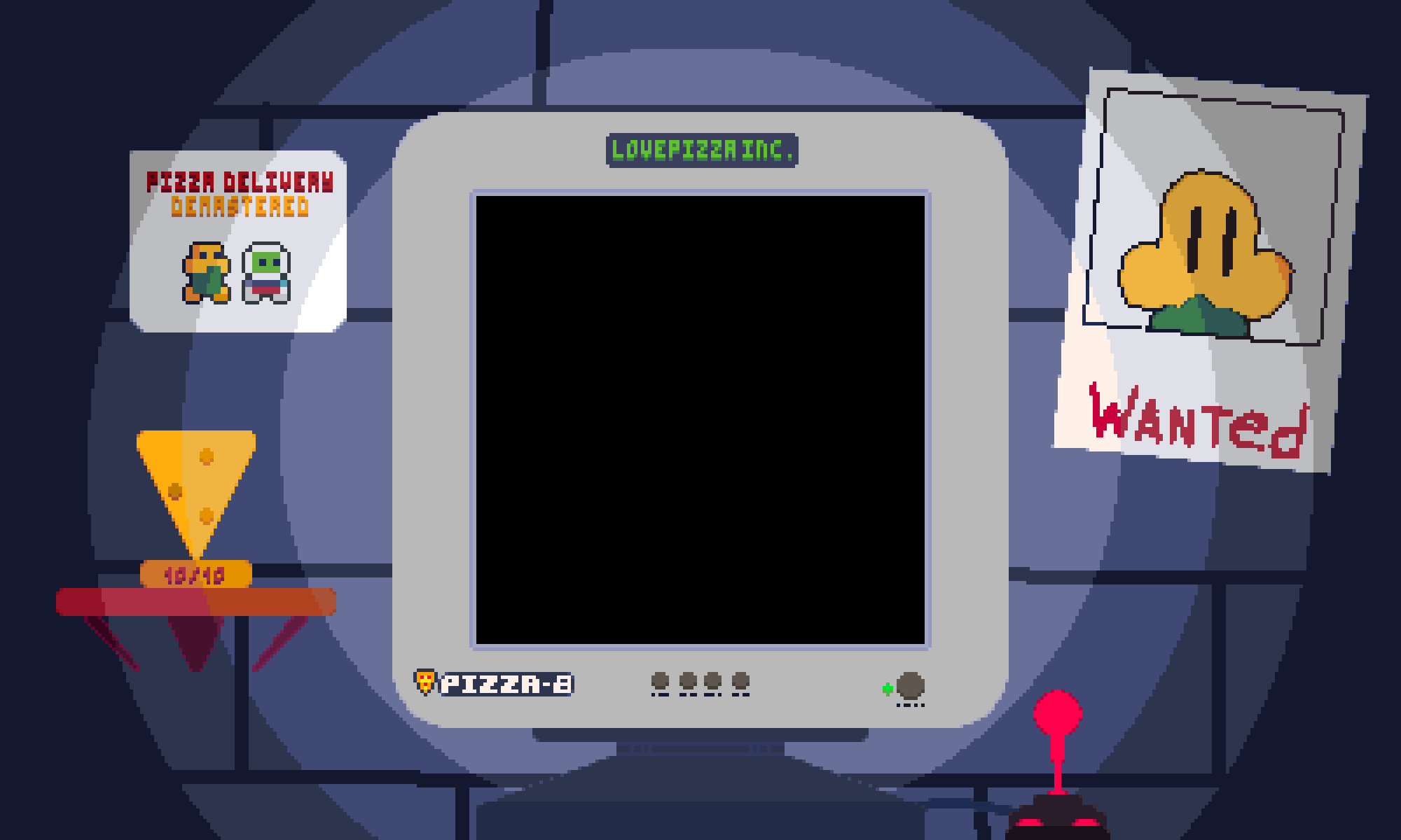 Screenshot of original art showcasing a fake PICO-8 Console and TV.
